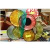 Image 1 : TWO PIECE COLOURED METAL WALL HANGINGS