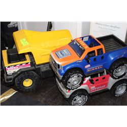 PAIR OF TONKA 4X4'S PLUS TONKA DUMP TRUCK