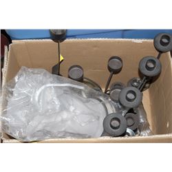 BOX OF ASSORTED CANDLE HOLDERS/ LAMPS