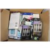 Image 1 : LARGE BOX OF USB CHARGERS, INK CARTRIDGES & MORE!