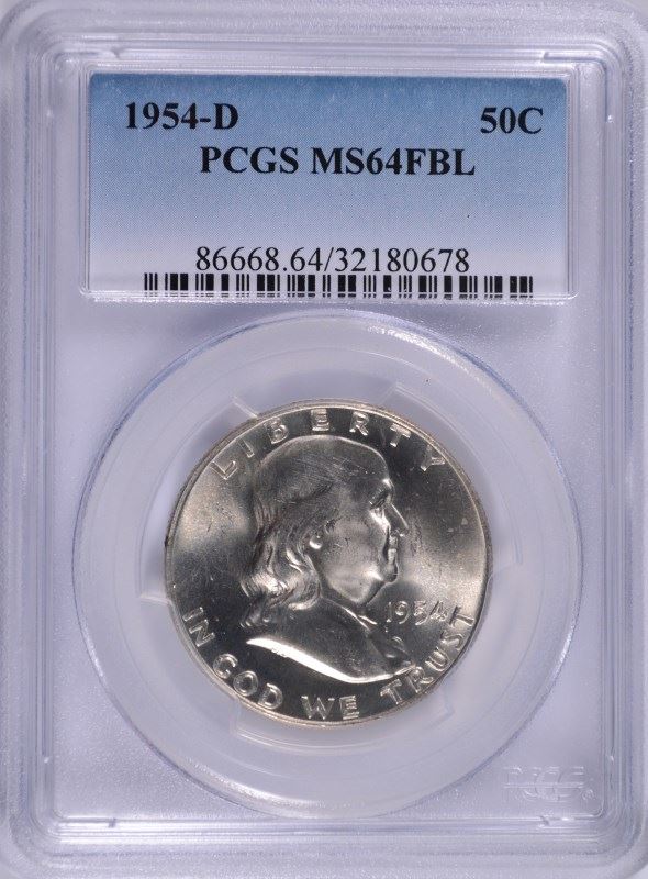 1954-D Franklin Silver Half Dollar PCGS MS-64 FBL 156240