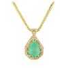 Image 1 : 14KT Yellow Gold GIA Certified 18.18 ctw Emerald and Diamond Pendant With Chain