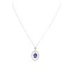 Image 1 : 14KT White Gold 3.89 ctw Tanzanite and Diamond Pendant With Chain