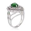Image 3 : 14KT White Gold 2.08 ctw Tsavorite and Diamond Ring