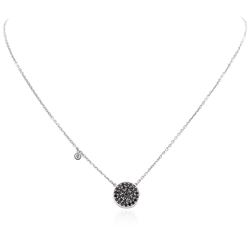 14KT White Gold 0.55 ctw Black Diamond Necklace