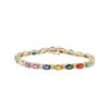 Image 1 : 14KT Yellow Gold 11.44 ctw Multicolor Sapphire and Diamond Bracelet