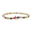 Image 2 : 14KT Yellow Gold 11.44 ctw Multicolor Sapphire and Diamond Bracelet