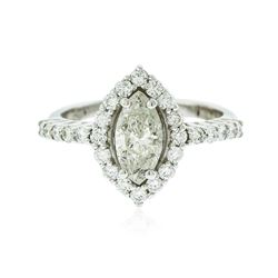 14KT White Gold 1.83 ctw Marquise Cut Diamond Ring