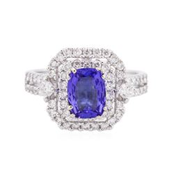 14KT White Gold 1.61 ctw Tanzanite and Diamond Ring