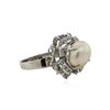 Image 2 : 14KT White Gold Pearl and Diamond Ring