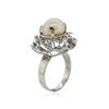 Image 3 : 14KT White Gold Pearl and Diamond Ring