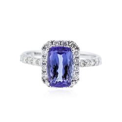 18KT White Gold 2.31 ctw Tanzanite and Diamond Ring