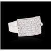 Image 2 : 14KT White Gold 0.92 ctw Diamond Ring