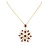 Image 2 : 14KT Yellow Gold 9.82 ctw Ruby and Diamond Pendant With Chain