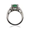Image 3 : 14KT White Gold 3.01 ctw Emerald and Diamond Ring