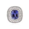 Image 1 : 14KT White Gold 5.29 ctw Tanzanite and Diamond Ring