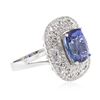 Image 2 : 14KT White Gold 5.29 ctw Tanzanite and Diamond Ring