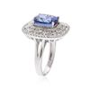 Image 3 : 14KT White Gold 5.29 ctw Tanzanite and Diamond Ring