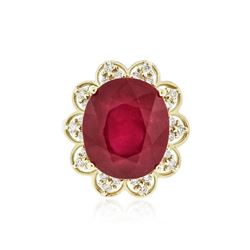 14KT Yellow Gold 14.39 ctw Ruby and Diamond Ring