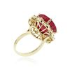 Image 3 : 14KT Yellow Gold 14.39 ctw Ruby and Diamond Ring