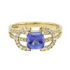 Image 1 : 14KT Yellow Gold 1.41 ctw Tanzanite and Diamond Ring