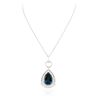 Image 1 : 14KT White Gold 29.77 ctw Blue Topaz and Diamond Pendant With Chain