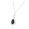 Image 3 : 14KT White Gold 29.77 ctw Blue Topaz and Diamond Pendant With Chain