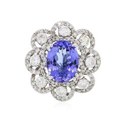 14KT White Gold 3.23 ctw Tanzanite and Diamond Ring