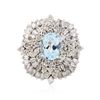 Image 1 : 14KT White Gold 1.74 ctw Aquamarine and Diamond Ring