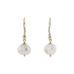 14KT Yellow Gold Pearl Earrings