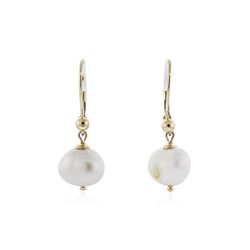 14KT Yellow Gold Pearl Earrings