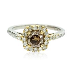 14KT White Gold EGL USA Certified 1.49 ctw Fancy Brown Diamond Ring