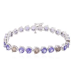 14KT White Gold 9.46 ctw Tanzanite and Diamond Bracelet