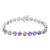 Image 1 : 14KT White Gold 9.46 ctw Tanzanite and Diamond Bracelet