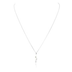 14KT White Gold 0.10 ctw Diamond Pendant With Chain