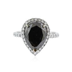 14KT White Gold 4.90 ctw Black Diamond Ring