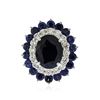 Image 1 : 14KT White Gold 8.00 ctw Sapphire and Diamond Ring