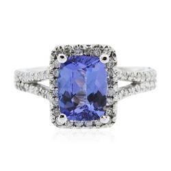 14KT White Gold 1.83 ctw Tanzanite and Diamond Ring