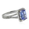 Image 2 : 14KT White Gold 1.83 ctw Tanzanite and Diamond Ring