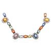 Image 2 : 14KT White Gold 39.46 ctw Multicolor Sapphire and Diamond Necklace