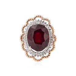 14KT Two-Tone Gold 16.90 ctw Ruby and Diamond Ring