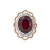 Image 1 : 14KT Two-Tone Gold 16.90 ctw Ruby and Diamond Ring