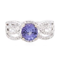 14KT White Gold 1.50 ctw Tanzanite and Diamond Ring