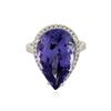 Image 1 : 14KT White Gold GIA Certified 14.81 ctw Tanzanite and Diamond Ring