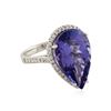 Image 2 : 14KT White Gold GIA Certified 14.81 ctw Tanzanite and Diamond Ring