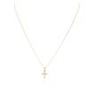 Image 1 : 14KT Yellow Gold 0.10 ctw Diamond Cross Pendant With Chain