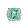 Image 1 : 18KT White Gold 9.78 ctw Emerald and Diamond Ring