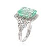 Image 3 : 18KT White Gold 9.78 ctw Emerald and Diamond Ring