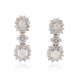 14KT White Gold 4.19 ctw Diamond Earrings