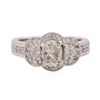 Image 1 : 18KT White Gold 1.48 ctw Oval Cut Diamond Ring